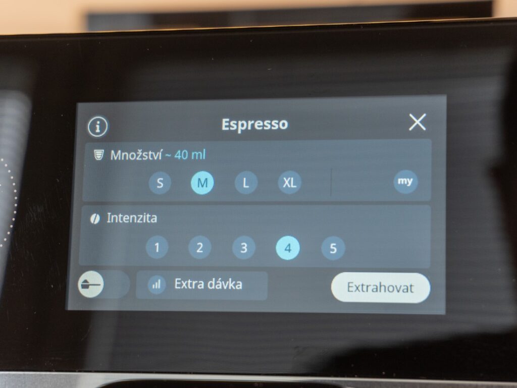 DeLonghi Eletta Ultra - nastavovanie parametrov espressa