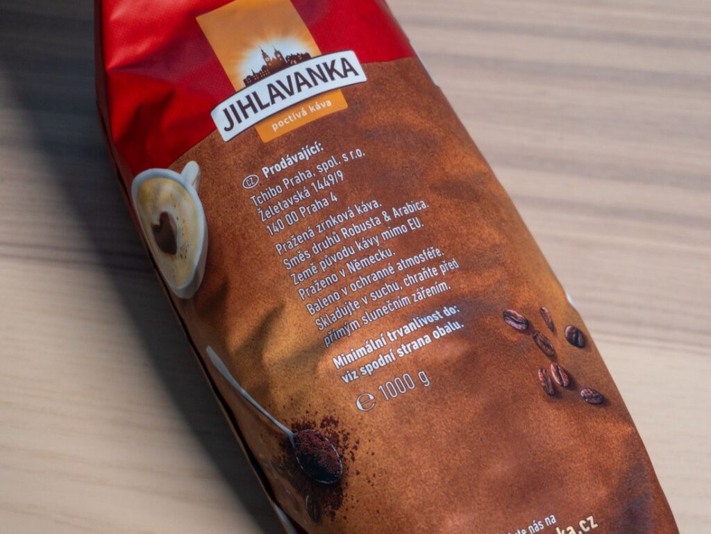 Jihlavanka Crema Intense – informace na obalu