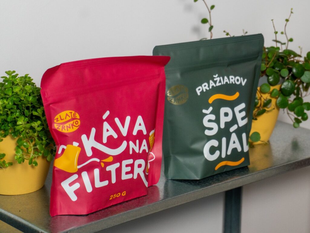 Zlaté Zrnko – Káva na filtr a Pražičův speciál – obaly