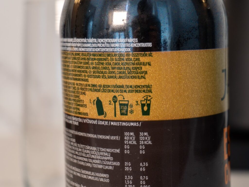 Jacobs Espresso Concentrate - láhev zezadu