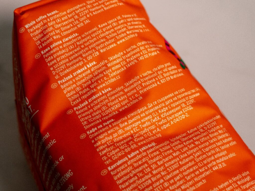 Eduscho Caffè Crema - boční strana obalu