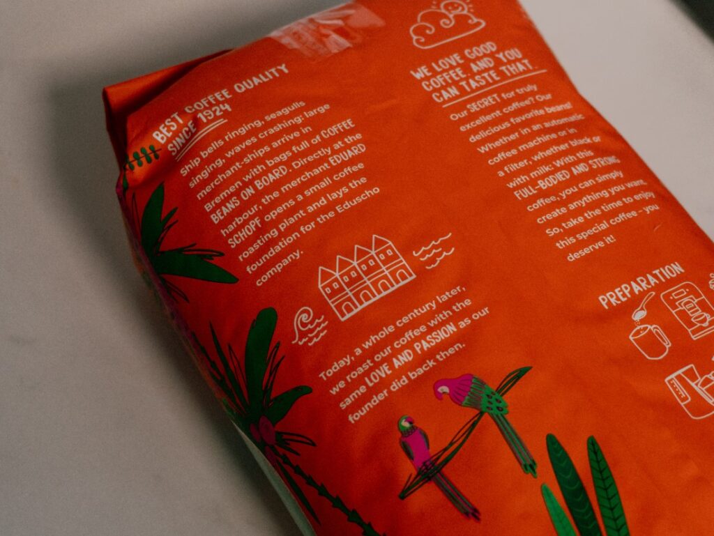 Eduscho Caffè Crema - zadní strana obalu